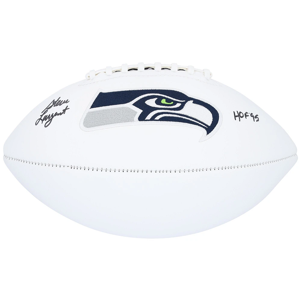 Steve Largent Seattle Seahawks Autographed White Panel Football with "HOF 95" Inscription