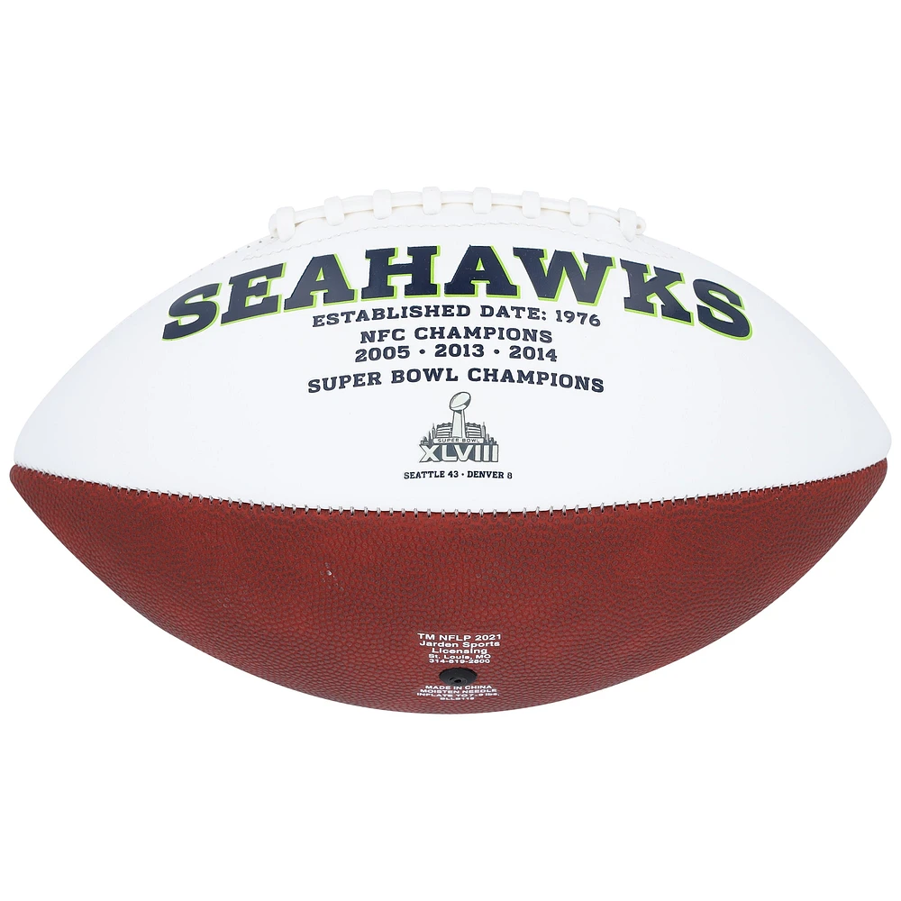 Steve Largent Seattle Seahawks Autographed White Panel Football with "HOF 95" Inscription