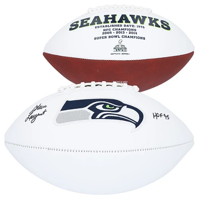 Steve Largent Seattle Seahawks Autographed White Panel Football with "HOF 95" Inscription
