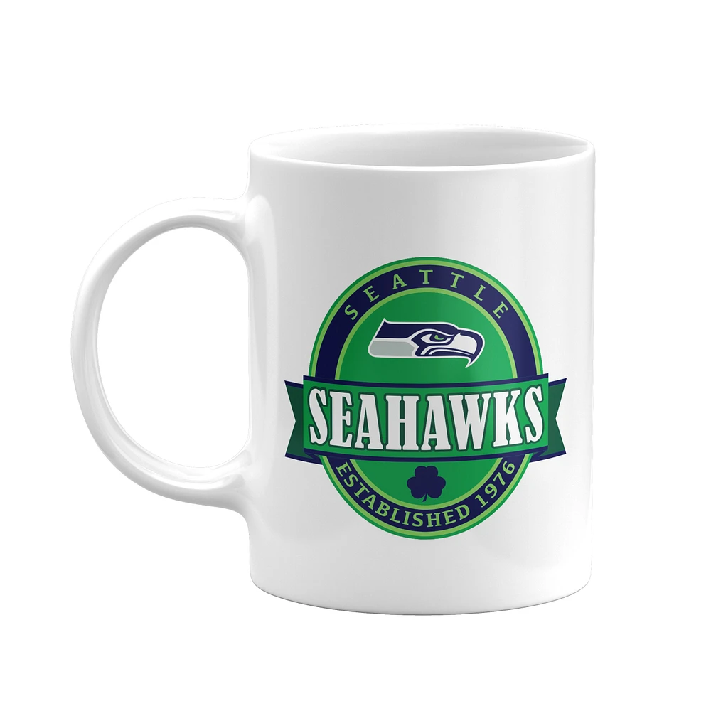 The Sports Vault White Seattle Seahawks 2021 Saint-Patrick - 11 oz. Lot de 2 tasses à café