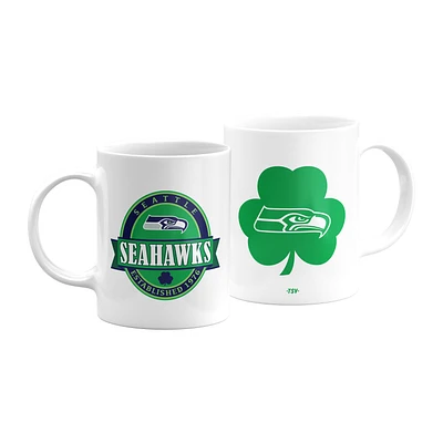 The Sports Vault White Seattle Seahawks 2021 Saint-Patrick - 11 oz. Lot de 2 tasses à café