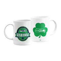 The Sports Vault White Seattle Seahawks 2021 Saint-Patrick - 11 oz. Lot de 2 tasses à café