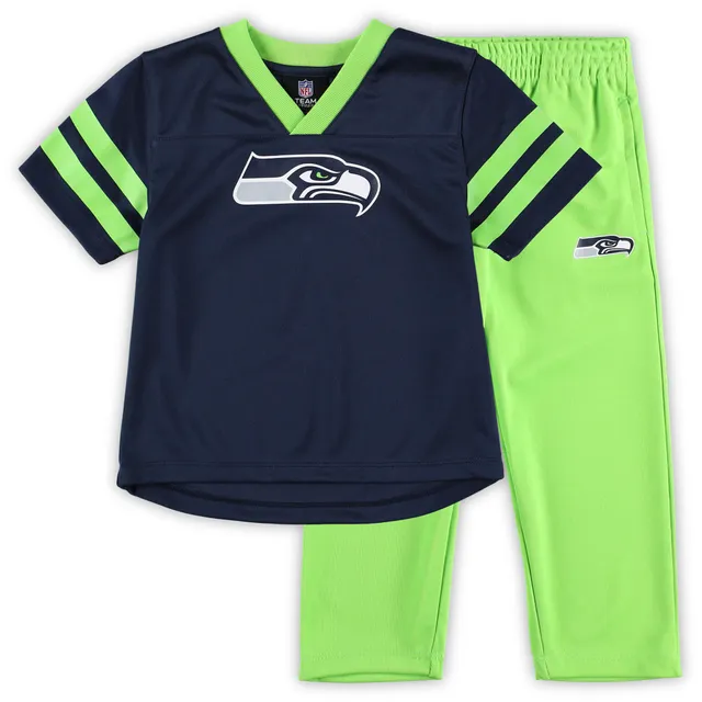 Toddler College Navy/Neon Green Seattle Seahawks Forever Love T-Shirt &  Leggings Set