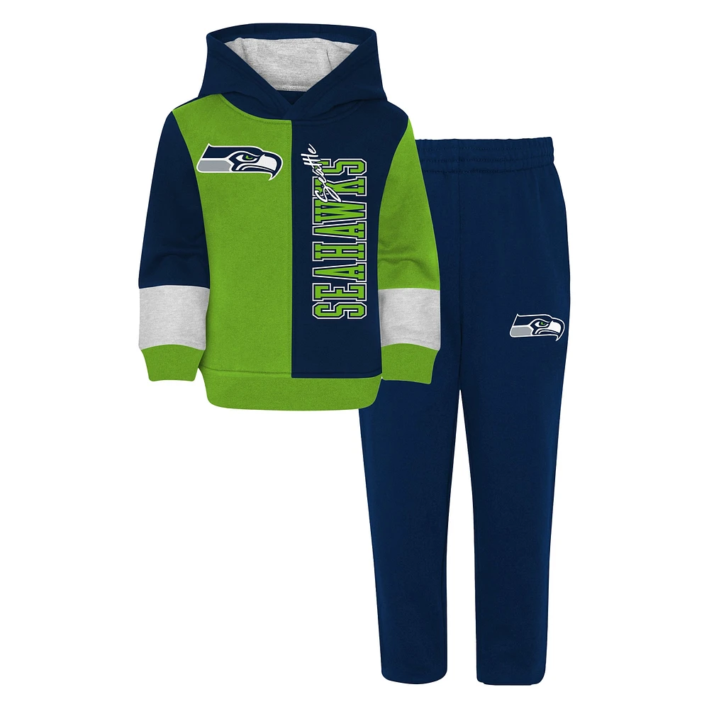 Ensemble sweat à capuche et pantalon en polaire Dash des Seahawks de Seattle pour tout-petits, bleu marine, 50 mètres