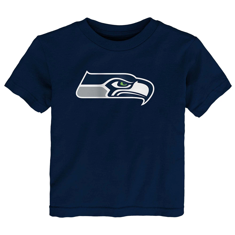 T-shirt bleu marine avec logo principal des Seattle Seahawks pour tout-petits