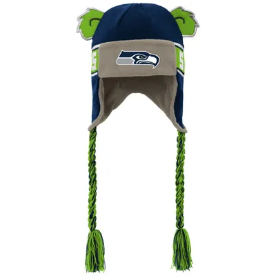 Preschool New Era College Navy Seattle Seahawks Logo Marl Cuffed Knit Hat  with Pom