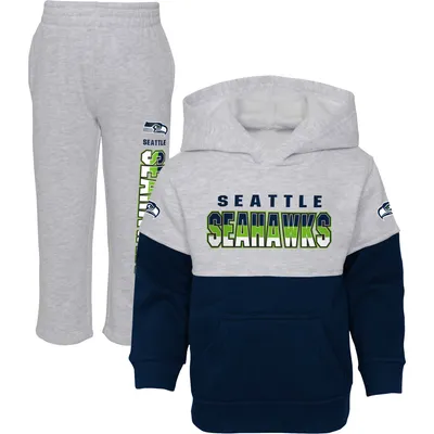 Seattle Seahawks Toddler Playmaker Hoodie and Pants Set - Heather Gray/College Navy