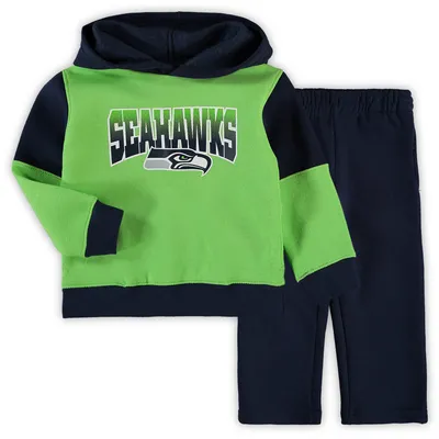 Men's Concepts Sport College Navy/Neon Green Seattle Seahawks Meter Long  Sleeve T-Shirt & Pants Sleep Set