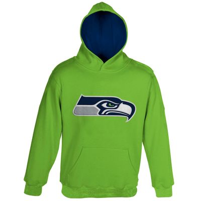 Toddler Neon Green Seattle Seahawks Fan Gear Primary Logo Pullover Hoodie