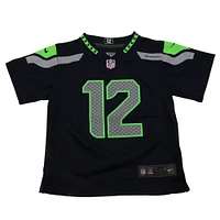 Maillot de match Nike 12s Seattle Seahawks pour tout-petit, bleu marine