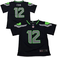 Maillot de match Nike 12s Seattle Seahawks pour tout-petit, bleu marine