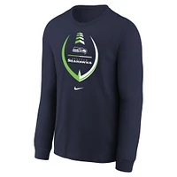 Toddler Nike College Navy Seattle Seahawks Icon Long Sleeve T-Shirt
