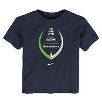 Toddler Nike College Navy Seattle Seahawks Icon Wordmark - T-Shirt