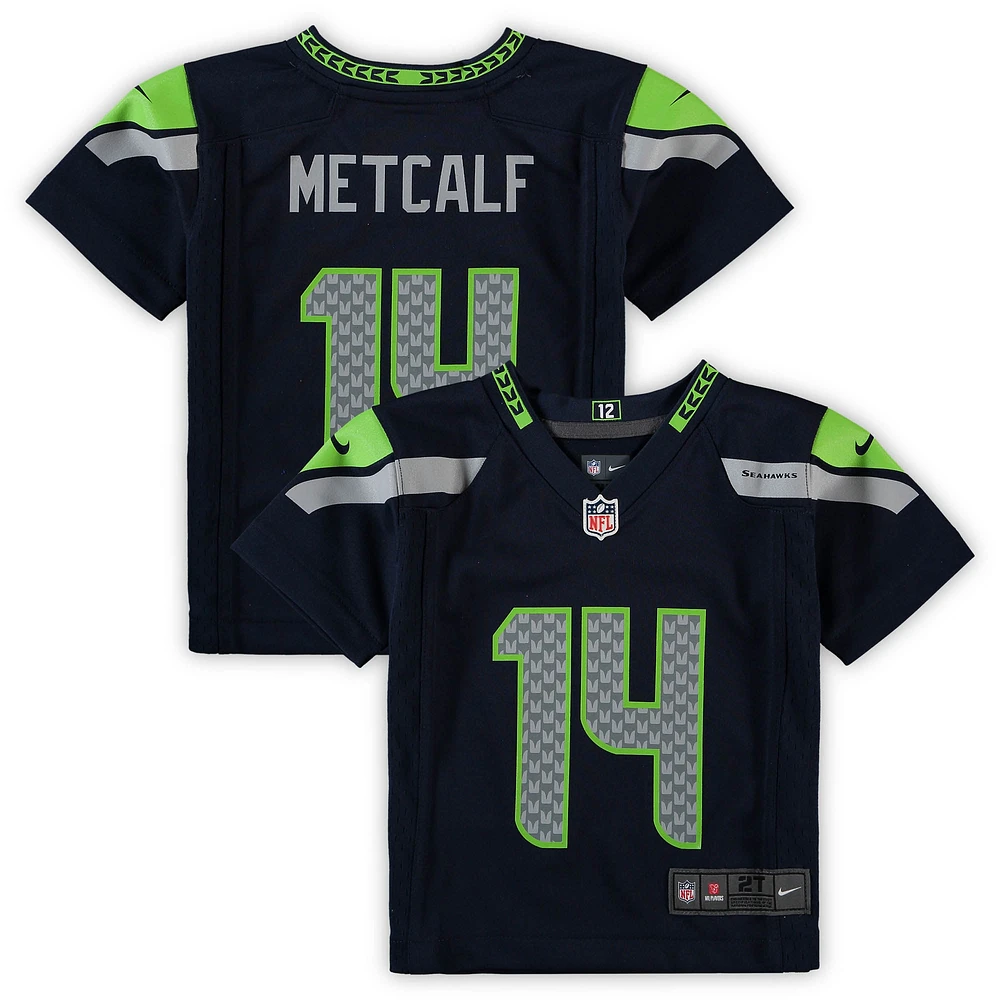 Maillot de match Nike DK Metcalf bleu marine des Seahawks Seattle pour tout-petit