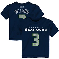 T-shirt pour tout-petits Russell Wilson College Navy Seattle Seahawks Mainliner Nom et numéro du joueur