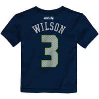 T-shirt pour tout-petits Russell Wilson College Navy Seattle Seahawks Mainliner Nom et numéro du joueur