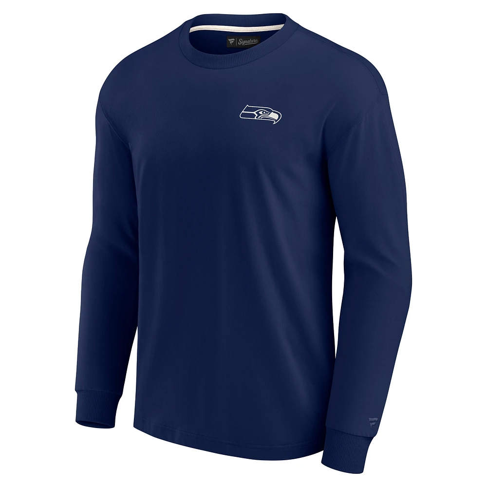 Unisex Fanatics Navy Seattle Seahawks Elements Super Soft Long Sleeve T-Shirt