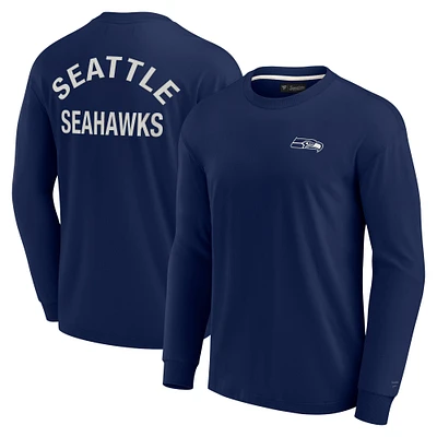 Unisex Fanatics Navy Seattle Seahawks Elements Super Soft Long Sleeve T-Shirt