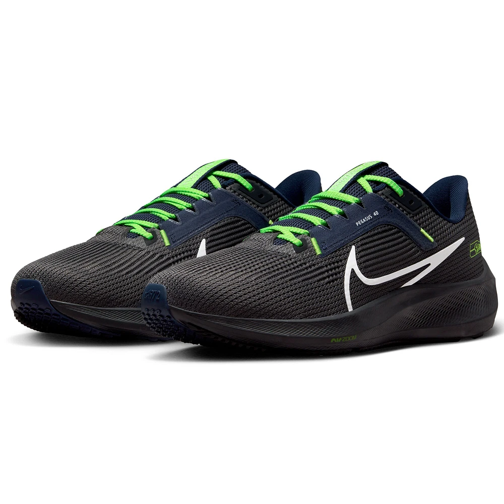 Unisex Nike Anthracite Seattle Seahawks Zoom Pegasus 40 Running Shoe