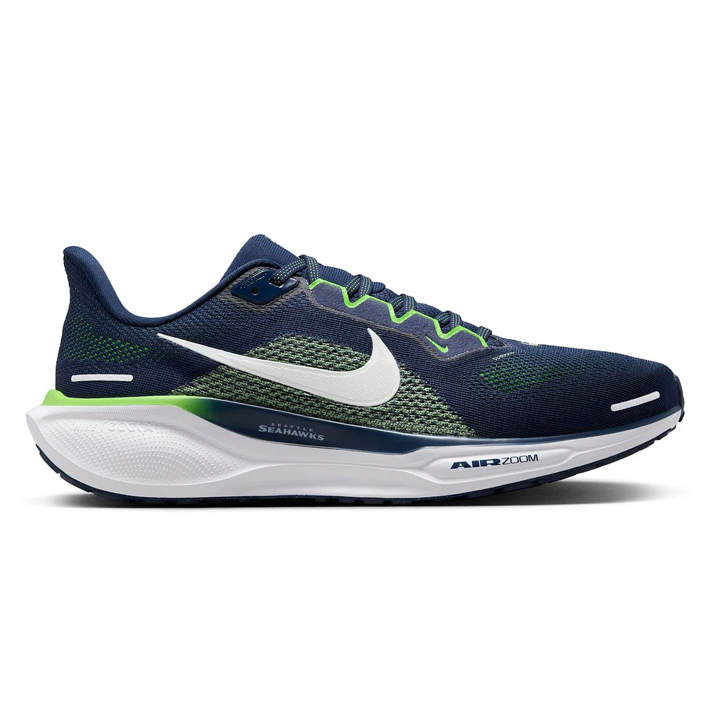 Chaussures de course unisexes Nike Zoom Pegasus 41 bleu marine des Seattle Seahawks