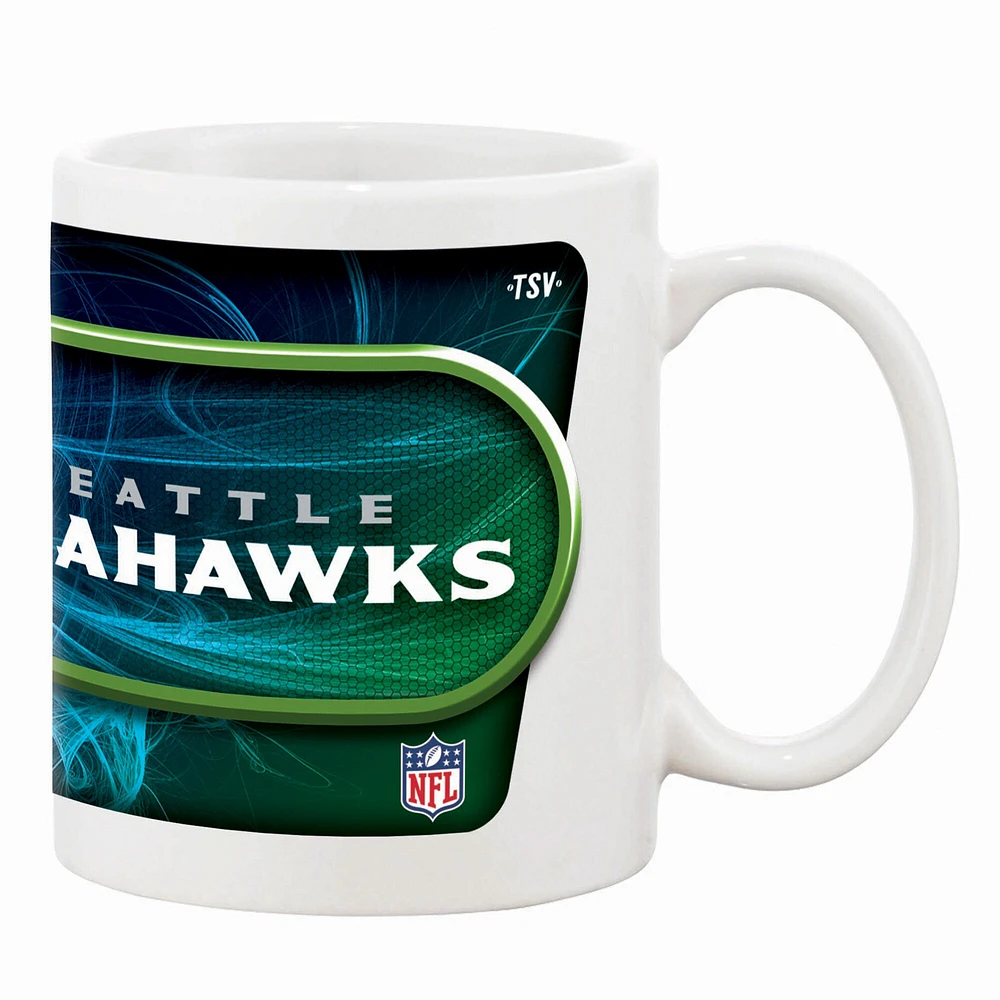 Seahawks de Seattle blancs 11oz. Tasse à café sublimée-