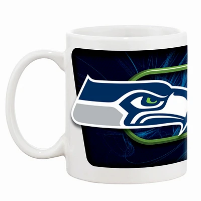 Seahawks de Seattle blancs 11oz. Tasse à café sublimée-