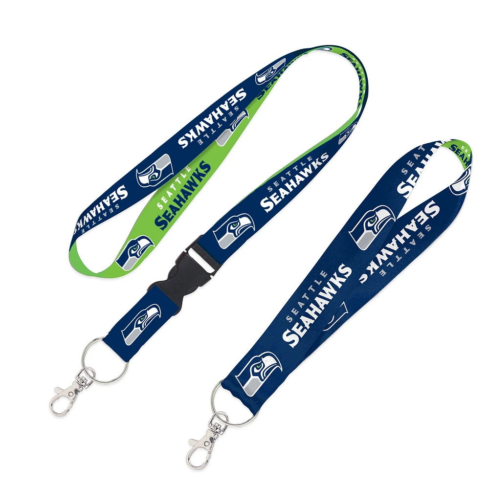 WinCraft Seattle Seahawks 2-Pack Lanyard with Detachable Buckle & Key Strap Set