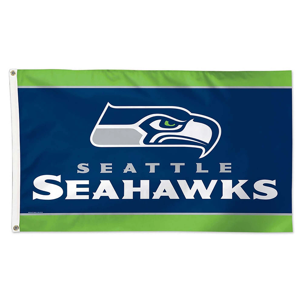 WinCraft Seattle Seahawks Drapeau de luxe simple face 3 pi x 5 pi