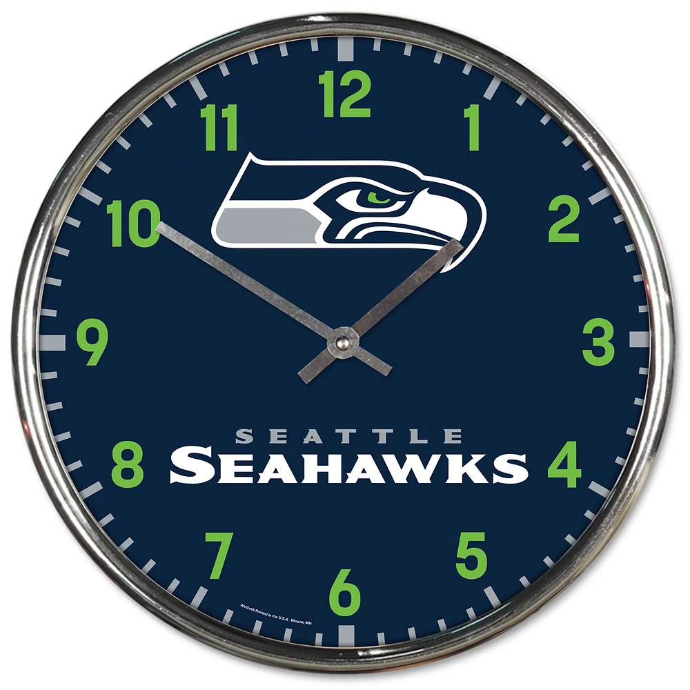 WinCraft Seattle Seahawks Chrome Wall Clock