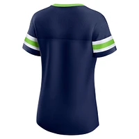 Women's Fanatics  College Navy Seattle Seahawks Lace-Up Bling T-Shirt