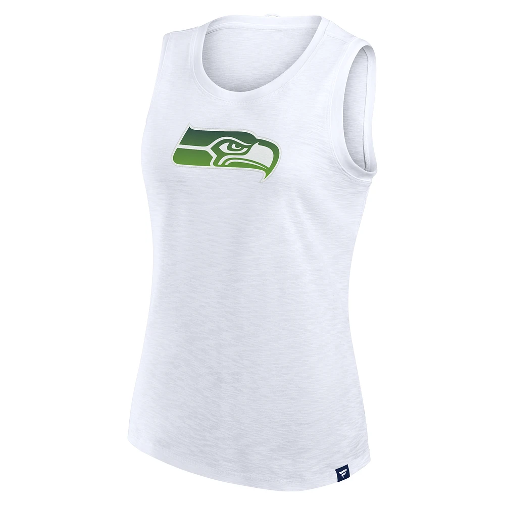 Women's Fanatics  White Seattle Seahawks Slub Tank Top