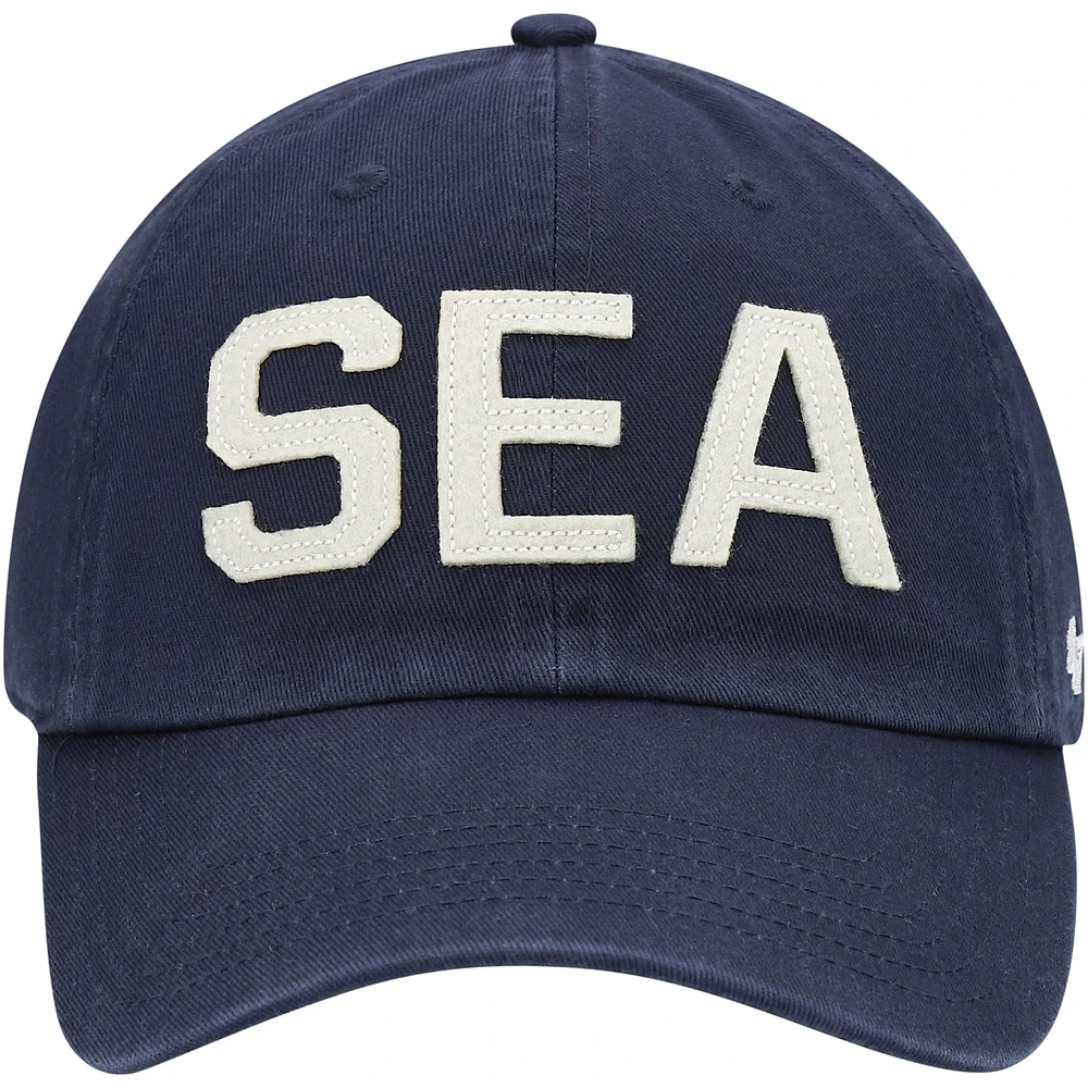 Women's '47 College Navy Seattle Seahawks Finley Clean Up Adjustable Hat