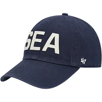 Women's '47 College Navy Seattle Seahawks Finley Clean Up Adjustable Hat