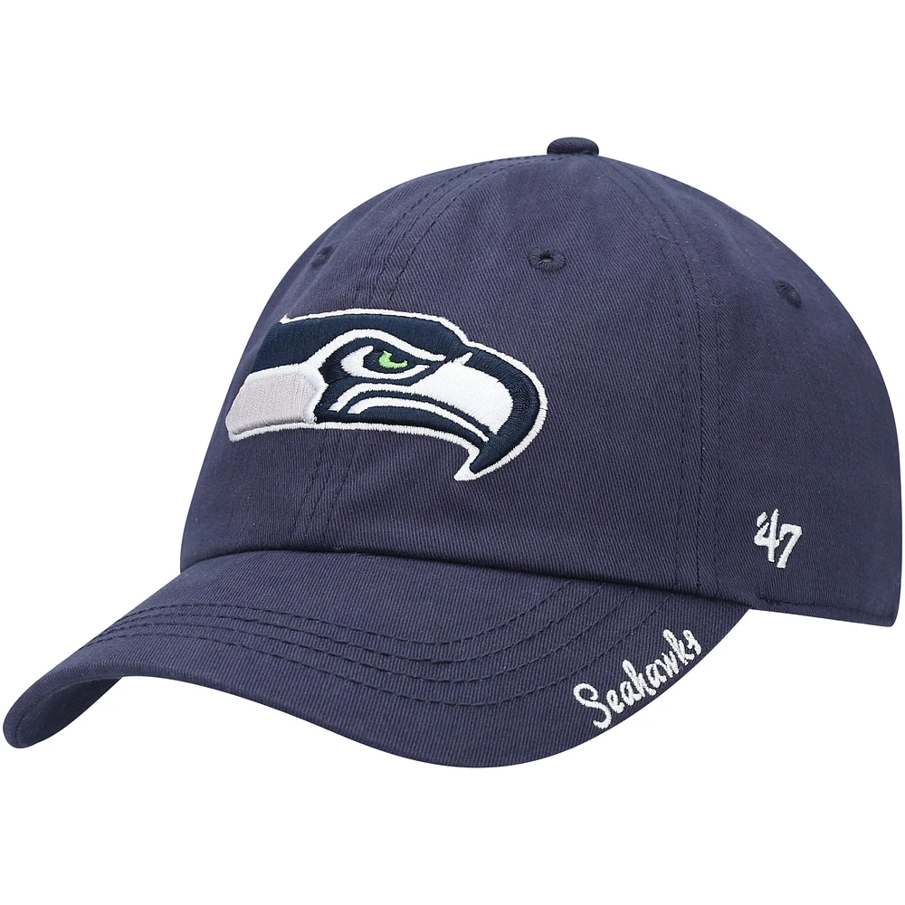 Women's '47 College Navy Seattle Seahawks Miata Clean Up Primary Adjustable Hat