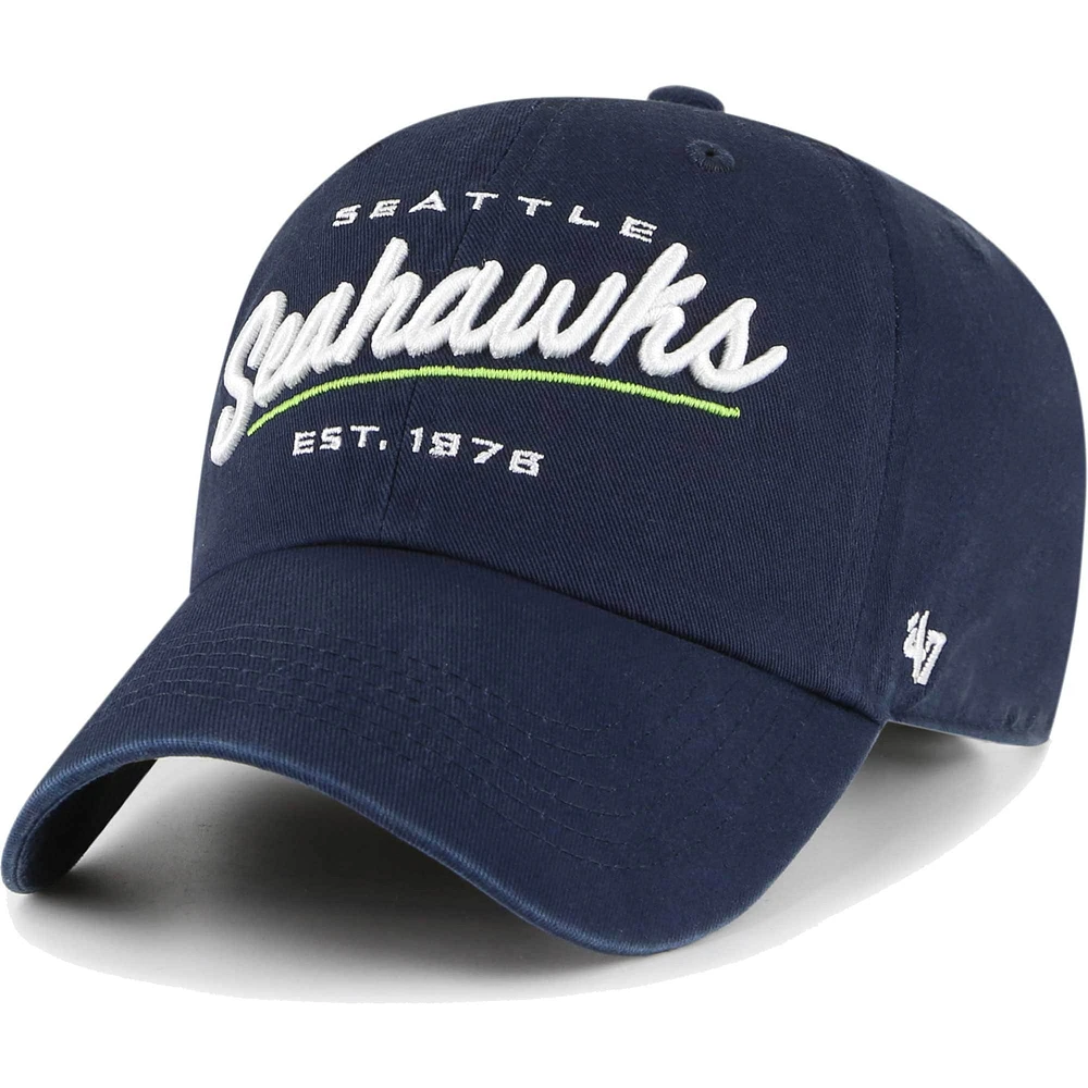 Casquette réglable '47 College Navy Seattle Seahawks Sidney Clean Up pour femme