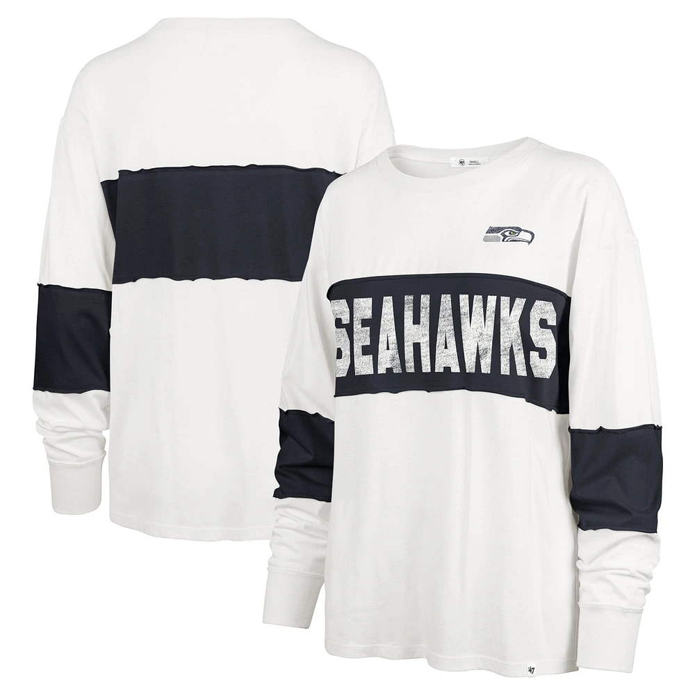 T-shirt à manches longues '47 crème Seattle Seahawks Clubhouse Pride Taylor pour femmes