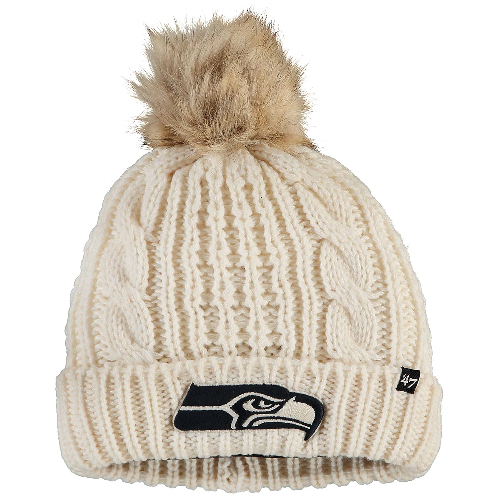 Bonnet en tricot à revers Meeko Seattle Seahawks '47 crème pour femme