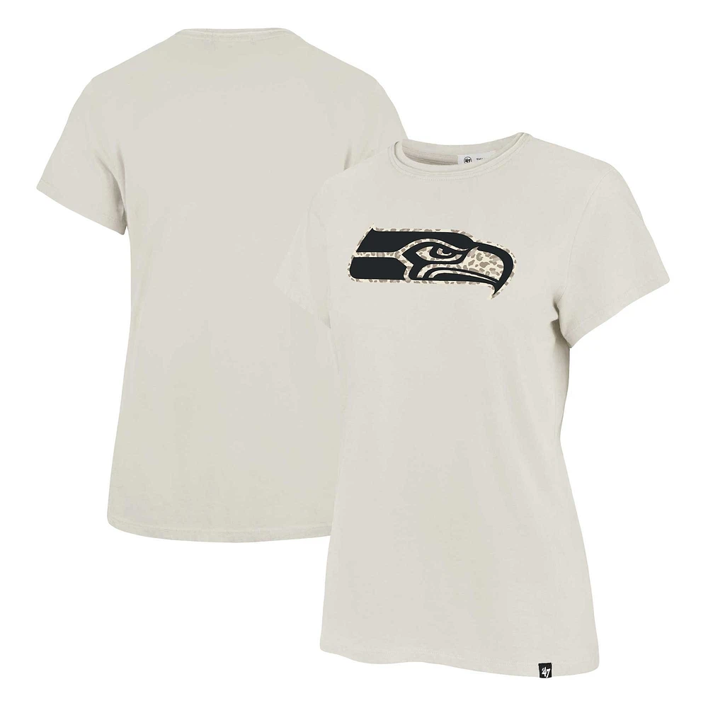 T-shirt '47 crème pour femmes des Seattle Seahawks Panthera Frankie