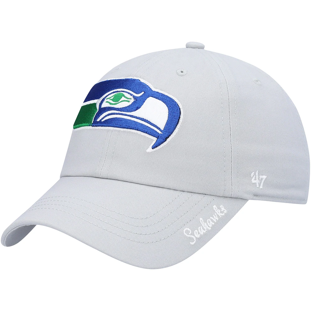 Casquette réglable grise Seattle Seahawks Miata Clean Up Legacy '47 pour femme