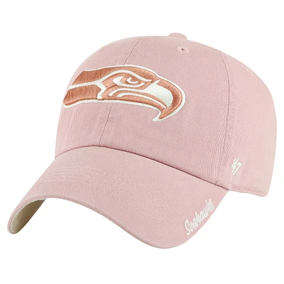 Women's '47  Pink Seattle Seahawks Ballpark Cheer Dusty Rose Clean Up Adjustable Hat