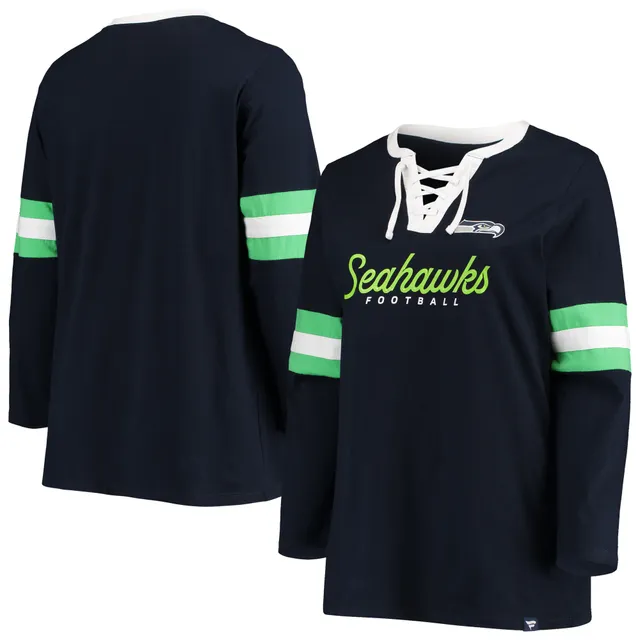 Lids Seattle Seahawks Fanatics Branded Women's Plus Lace-Up V-Neck