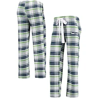 Pantalon en flanelle Seattle Seahawks Accolade Concepts Sport College bleu marine/vert fluo pour femme