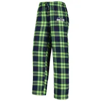 Women's Concepts Sport College Navy/Neon Green Seattle Seahawks Plus Badge T-Shirt & Pants Sleep Set