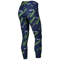 Concepts Sport College Bleu marine Seattle Seahawks Breakthrough Allover Print Lounge Legging pour femme