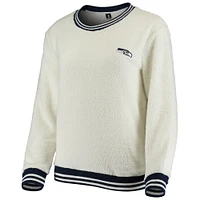 Women's Concepts Sport Cream/Navy Seattle Seahawks Granite Knit Pullover Sweatshirt