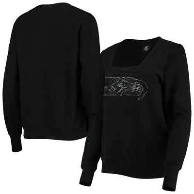 Seattle Seahawks Cuce Women's Winners Square Neck Pullover Sweatshirt - Black