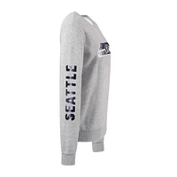 Women's Cuce Heather Gray Seattle Seahawks Sequined Logo Pullover Sweatshirt