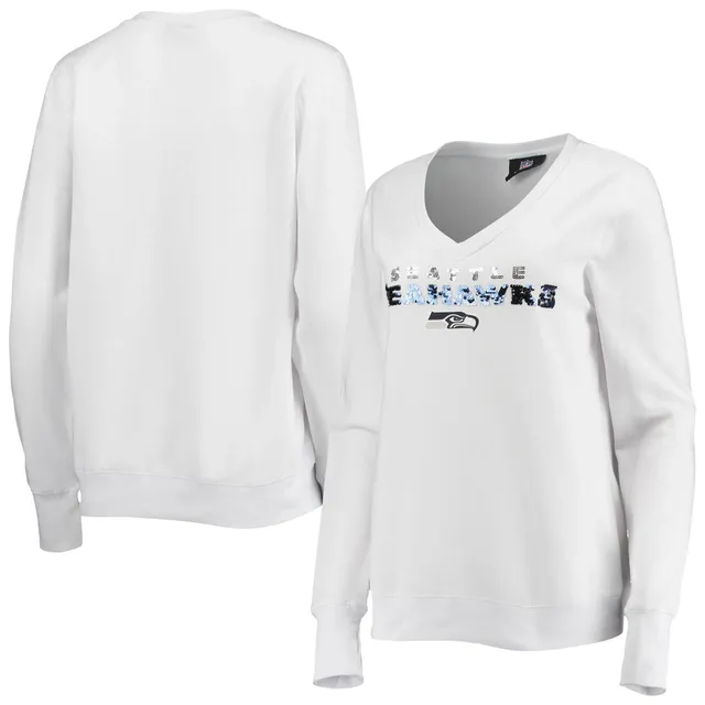 Lids Seattle Seahawks Cuce Women's Winners Square Neck Pullover Sweatshirt  - Black