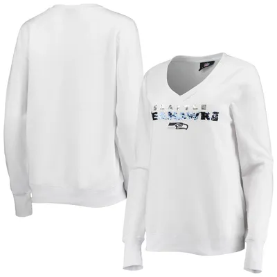 Seattle Seahawks Cuce Women's Victory V-Neck Pullover Sweatshirt - White