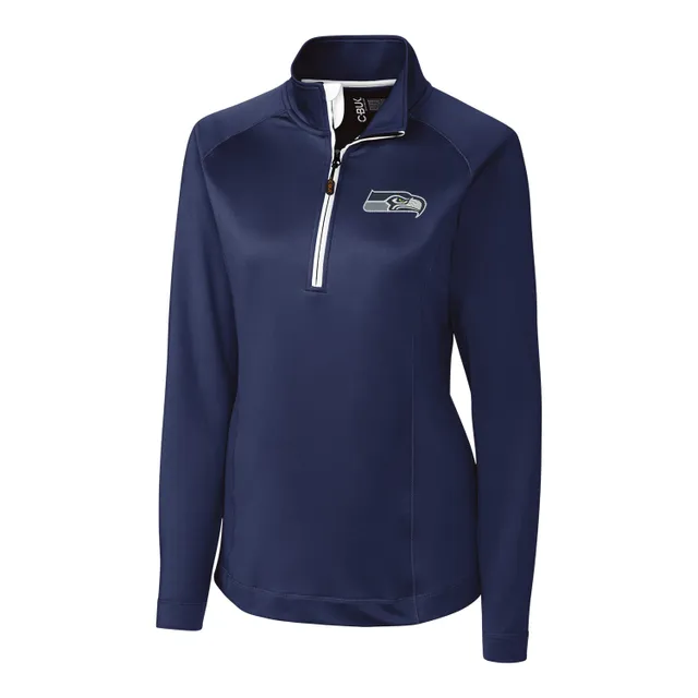 Women's The Wild Collective Silver/College Navy Seattle Seahawks Raglan  Full-Zip Track Jacket